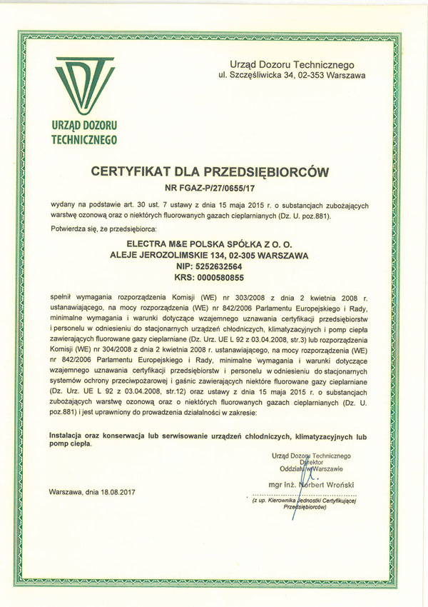 Certyfikat fgaz EMEP pl